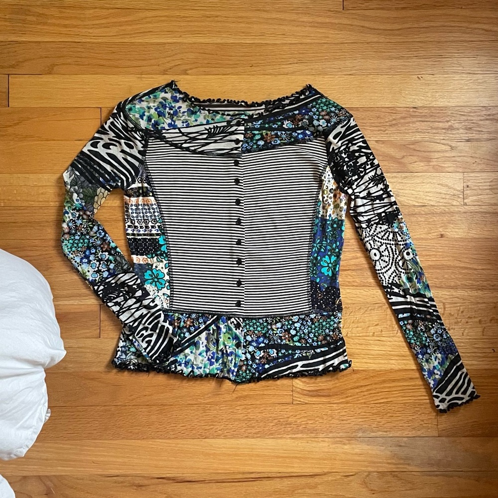 Lulu H Patchwork Mesh long sleeve